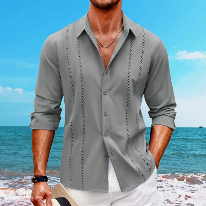 Men’s Button-Up Shirt – Relaxed Fit – Long Sleeve – Breathable Blend – Casual Style