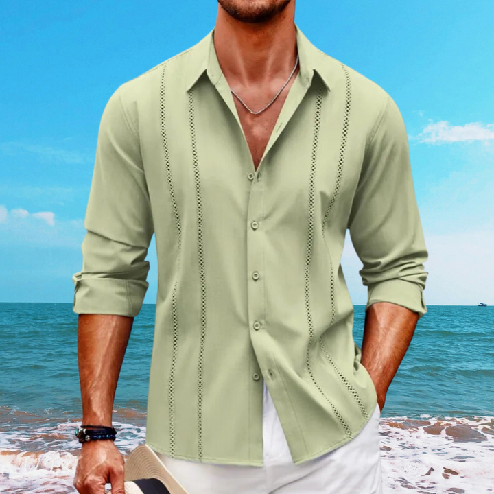 Men’s Button-Up Shirt – Relaxed Fit – Long Sleeve – Breathable Blend – Casual Style