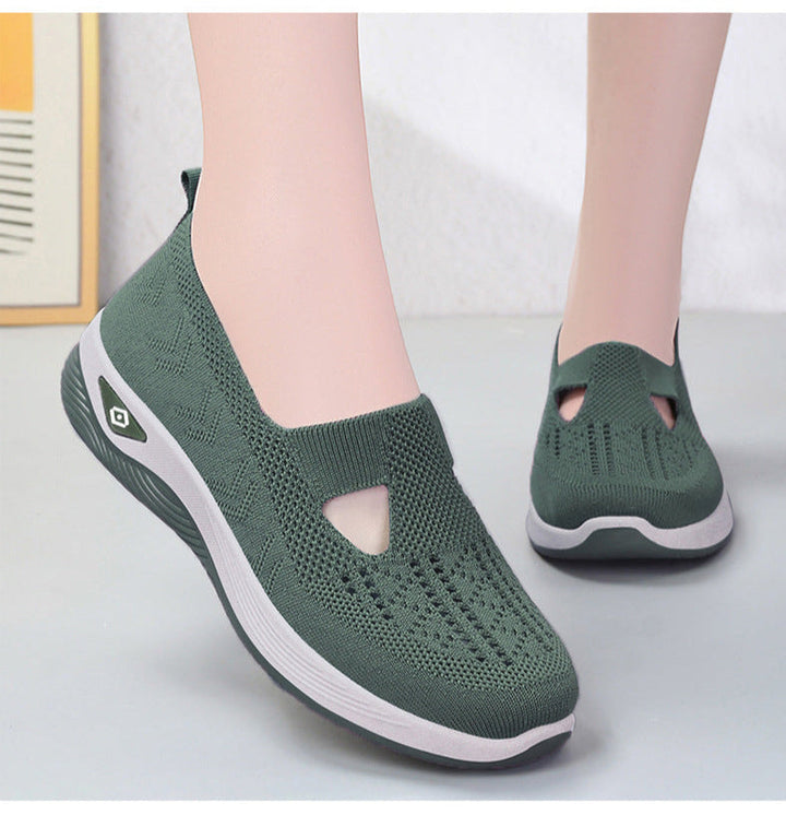 Women’s Slip-On Shoes – Breathable Knit Upper – Cushioned Sole – Casual Comfort Fit
