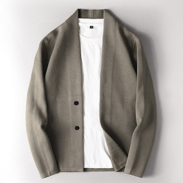Men's Cardigan - Soft Chunky Knit - Relaxed Fit - Shawl Collar - Button Front Layers