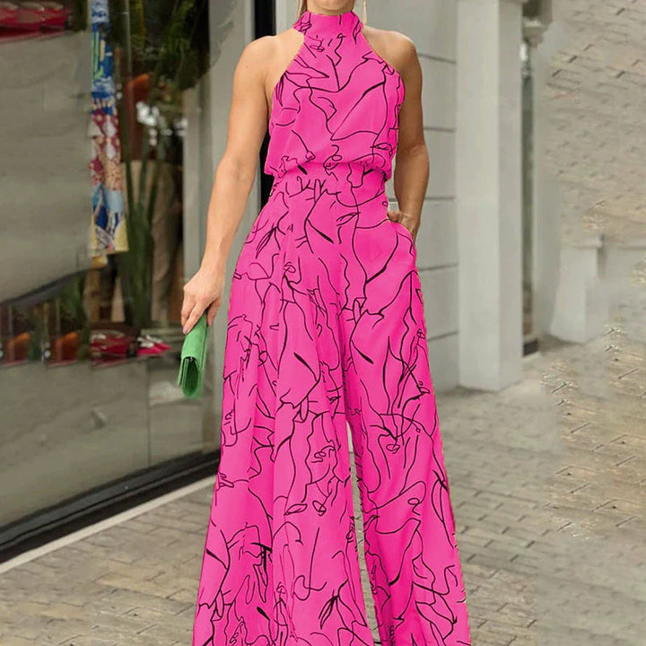 Women’s Maxi Dress - Halter Neck - Abstract Print - Lightweight Flowy Fit