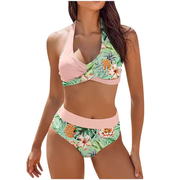 Women’s Bikini Set – Push-Up Halter Top – High-Waisted Bottom – Breathable Blend