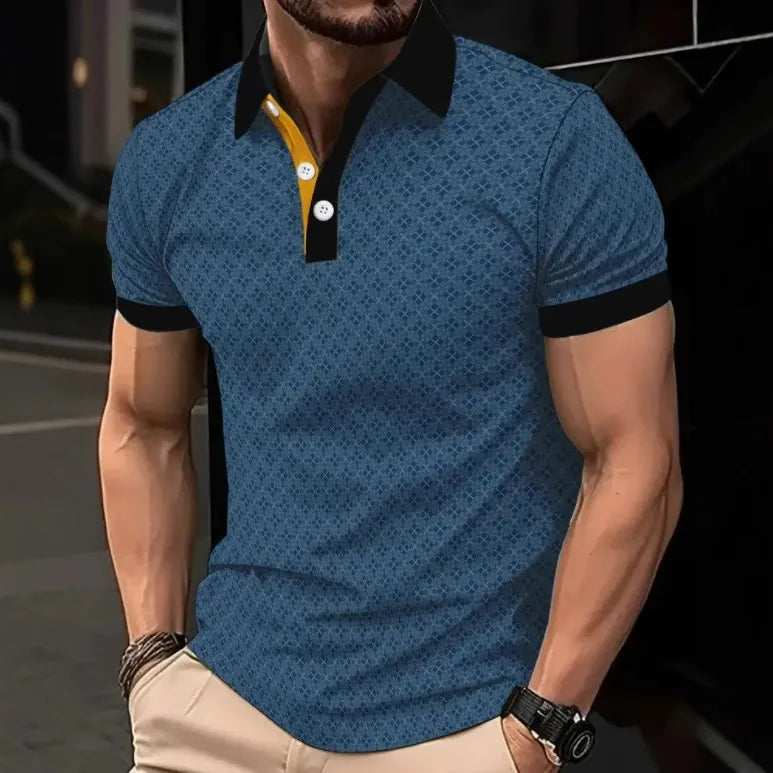 Men’s Polo Shirt - Slim Fit - Cotton - 3D Print - Short Sleeve Casual Wear