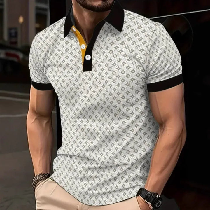 Men’s Polo Shirt - Slim Fit - Cotton - 3D Print - Short Sleeve Casual Wear