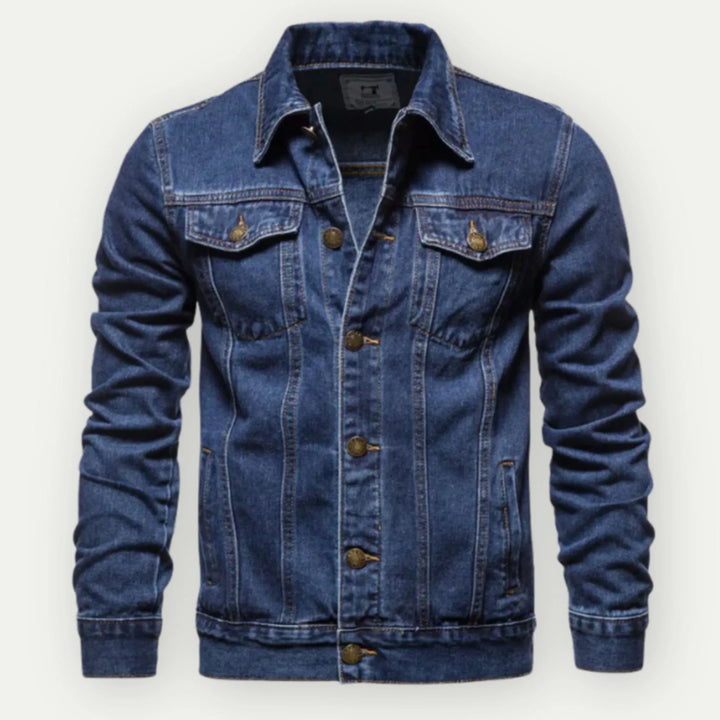 Men’s Trucker Jacket - Denim - Tailored Fit - Button Front - Chest and Side Pockets