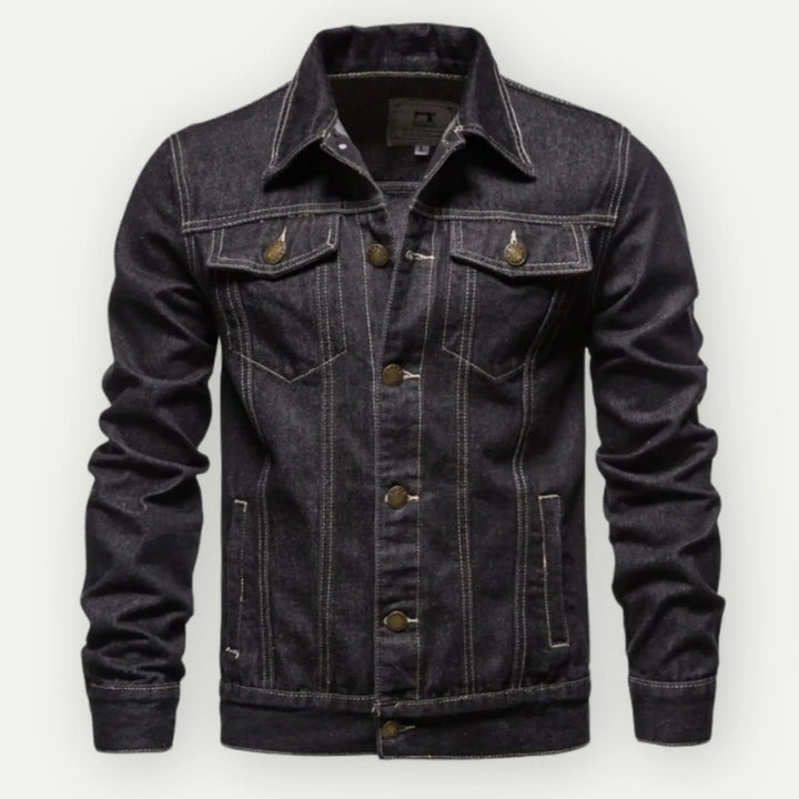 Men’s Trucker Jacket - Denim - Tailored Fit - Button Front - Chest and Side Pockets