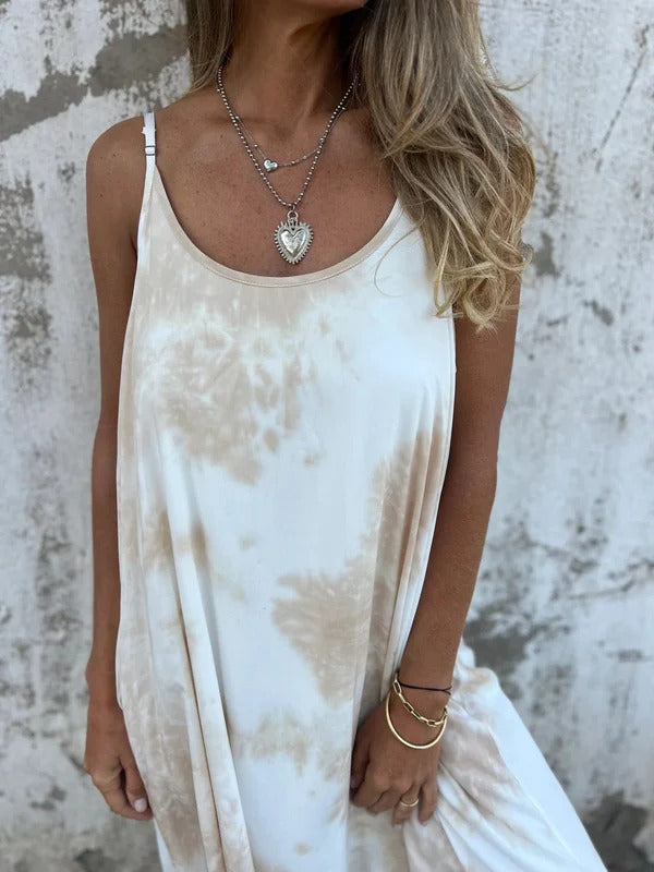 Women’s Maxi Dress – Flowing Fit – Sleeveless Spaghetti Straps – Lightweight Breathable Fabric