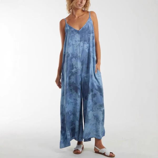 Women’s Maxi Dress – Flowing Fit – Adjustable Straps – V-Neck – Breathable Blend
