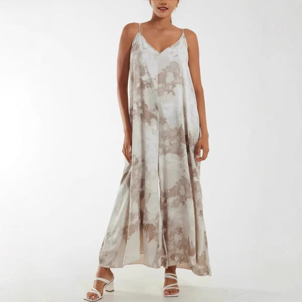 Women’s Maxi Dress – Flowing Fit – Adjustable Straps – V-Neck – Breathable Blend