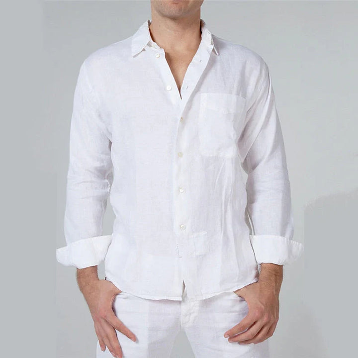 Men’s Casual Shirt - Natural Fibers - Relaxed Fit - Long Sleeve Button-Down Style