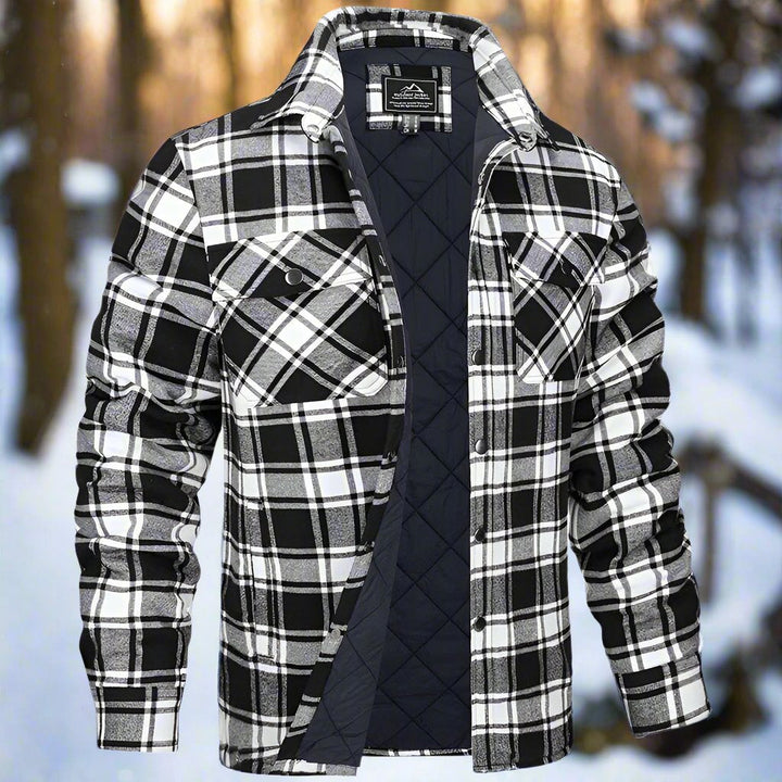 Men’s Shirt Jacket – Relaxed Fit – Quilted Flannel – Snap Front – Chest Pockets