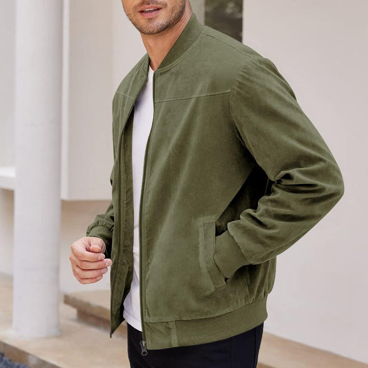 Men’s Full-Zip Jacket – Regular Fit – Soft Touch – Ribbed Hem & Cuffs – Casual Outerwear