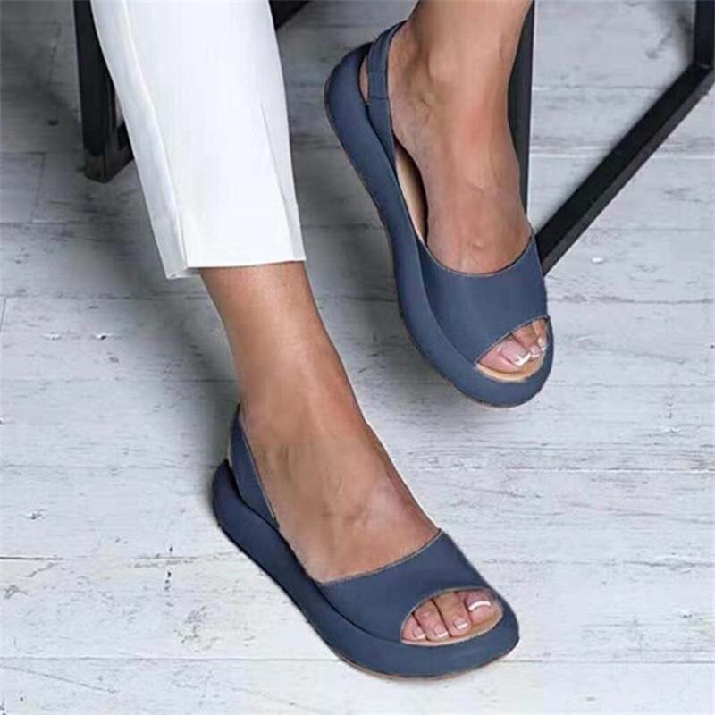 Women’s Slingback Flats – Open Toe – Soft Flexible Fit – Platform Sole – Casual Comfort