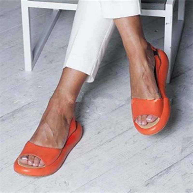 Women’s Slingback Flats – Open Toe – Soft Flexible Fit – Platform Sole – Casual Comfort