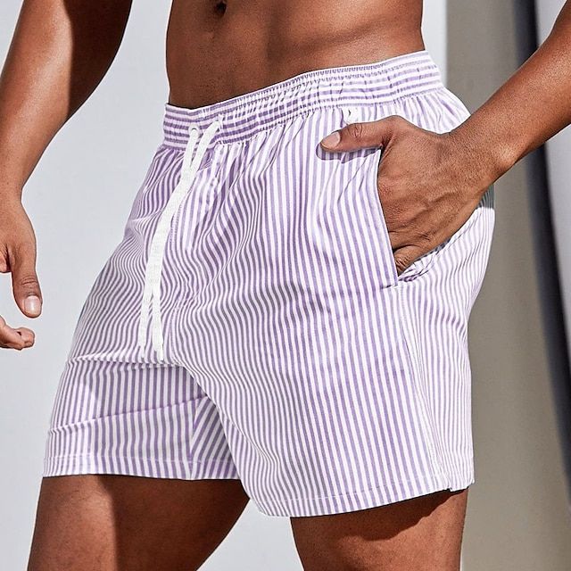 Men’s Swim Shorts – Breathable Blend – Regular Fit – Mid-Thigh Length – Elastic Waist