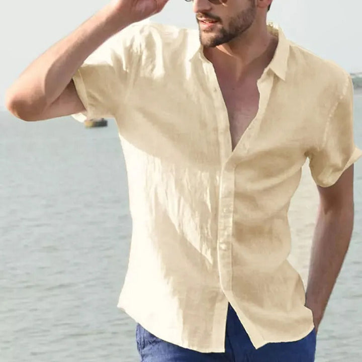 Men’s Short Sleeve Shirt – Relaxed Fit – Button-Up – Natural Fibers – Casual Wear