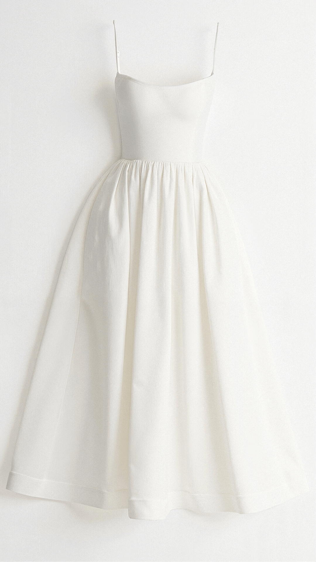 Women's Midi Dress - A-Line Silhouette - Spaghetti Straps - Elegant Flowing Design