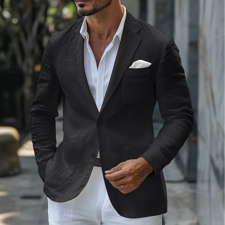 Men’s Blazer – Tailored Slim Fit – Breathable Blend – Single-Breasted – Classic Lapel
