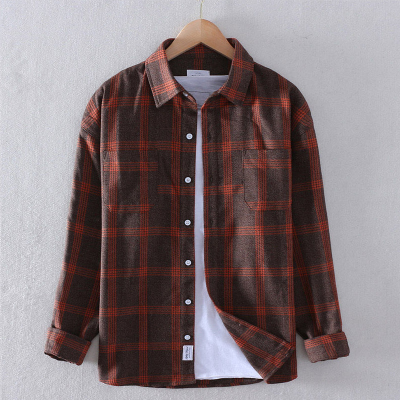Men’s Checkered Shirt - Natural Fibers - Regular Fit - Button-Down Casual Style