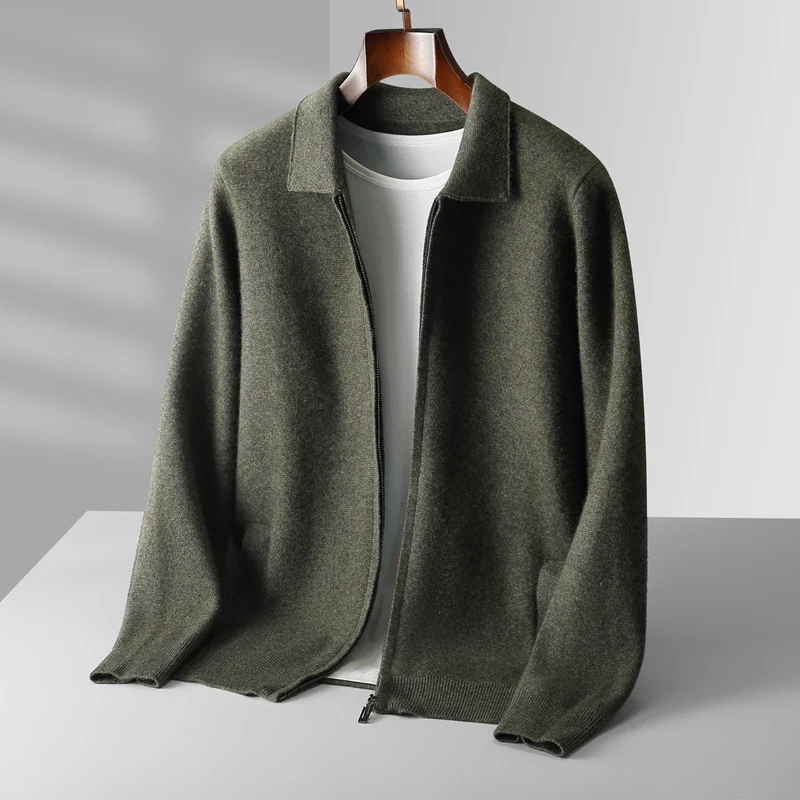 Men’s Vest – Cashmere – Regular Fit – Full Zip – Ribbed Hem – Side Pockets – Collar
