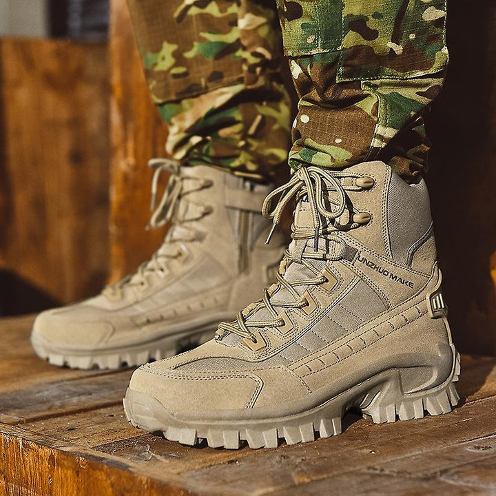 Men’s Tactical Boots - High-Top Design - Reinforced Toe - Rugged Grip Sole
