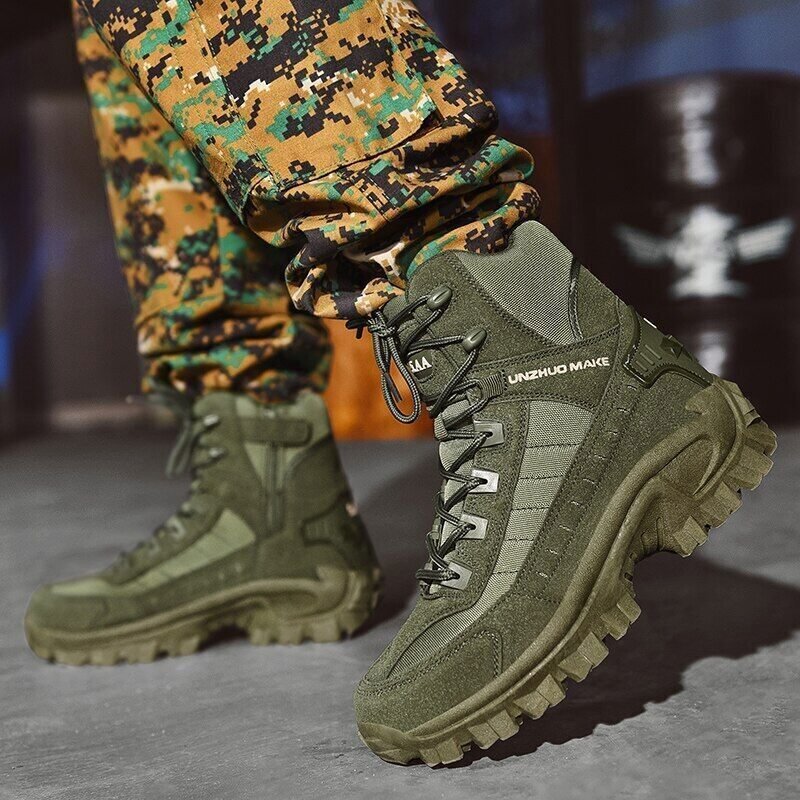 Men’s Tactical Boots - High-Top Design - Reinforced Toe - Rugged Grip Sole