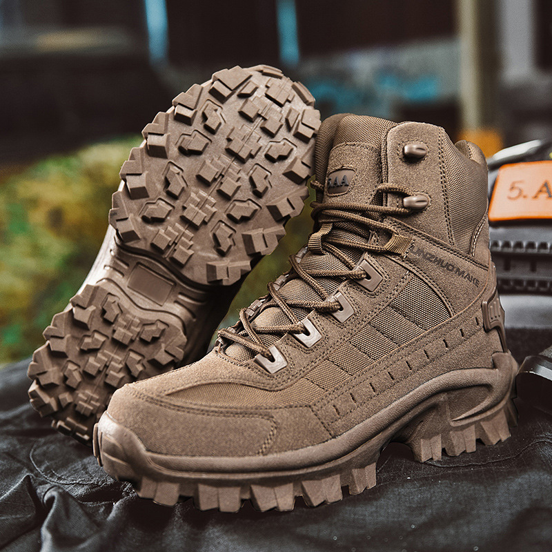 Men’s Tactical Boots - High-Top Design - Reinforced Toe - Rugged Grip Sole