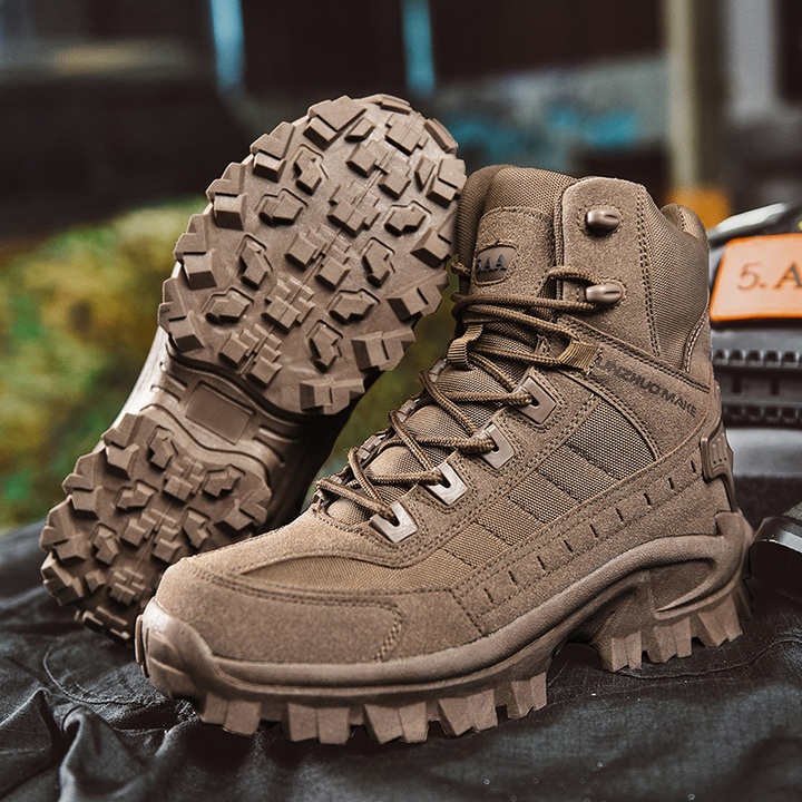 Men’s Tactical Boots - High-Top Design - Reinforced Toe - Rugged Grip Sole