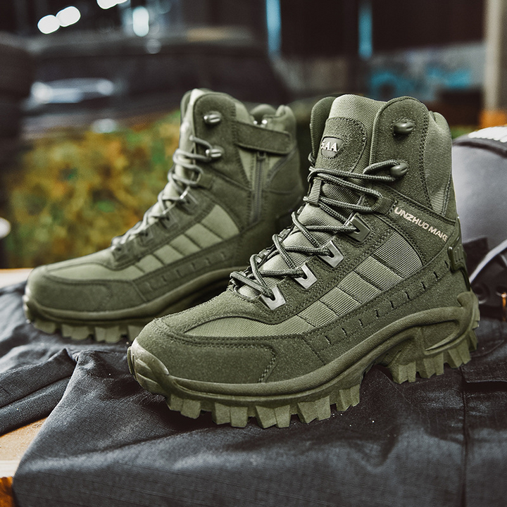 Men’s Tactical Boots - High-Top Design - Reinforced Toe - Rugged Grip Sole