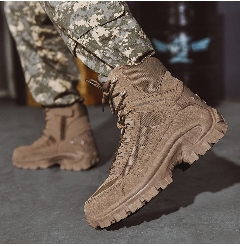 Men’s Tactical Boots - High-Top Design - Reinforced Toe - Rugged Grip Sole