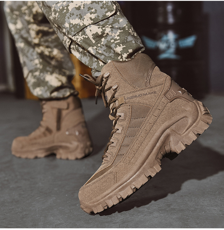 Men’s Tactical Boots - High-Top Design - Reinforced Toe - Rugged Grip Sole