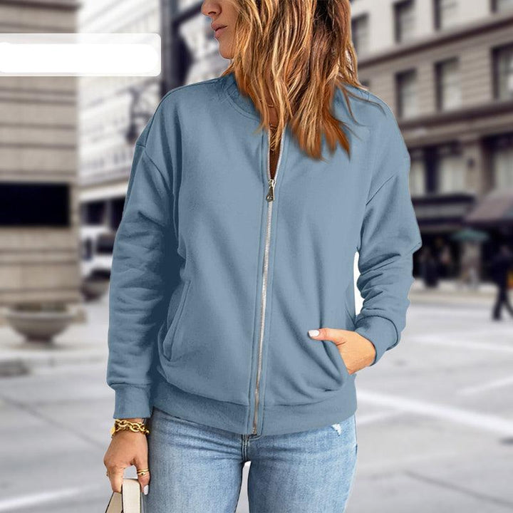 Women’s Bomber Jacket – Relaxed Fit – Soft Breathable Blend – Zipper Front – Ribbed Trim