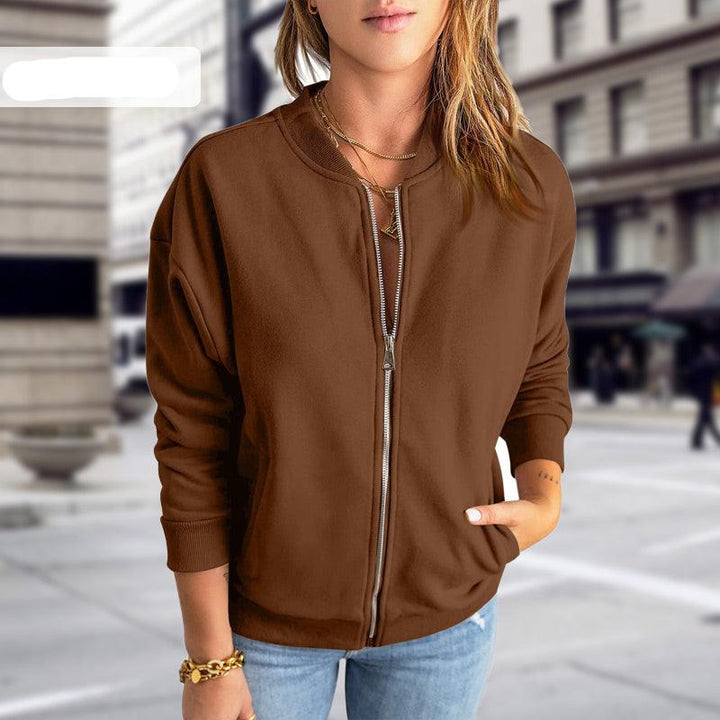 Women’s Bomber Jacket – Relaxed Fit – Soft Breathable Blend – Zipper Front – Ribbed Trim