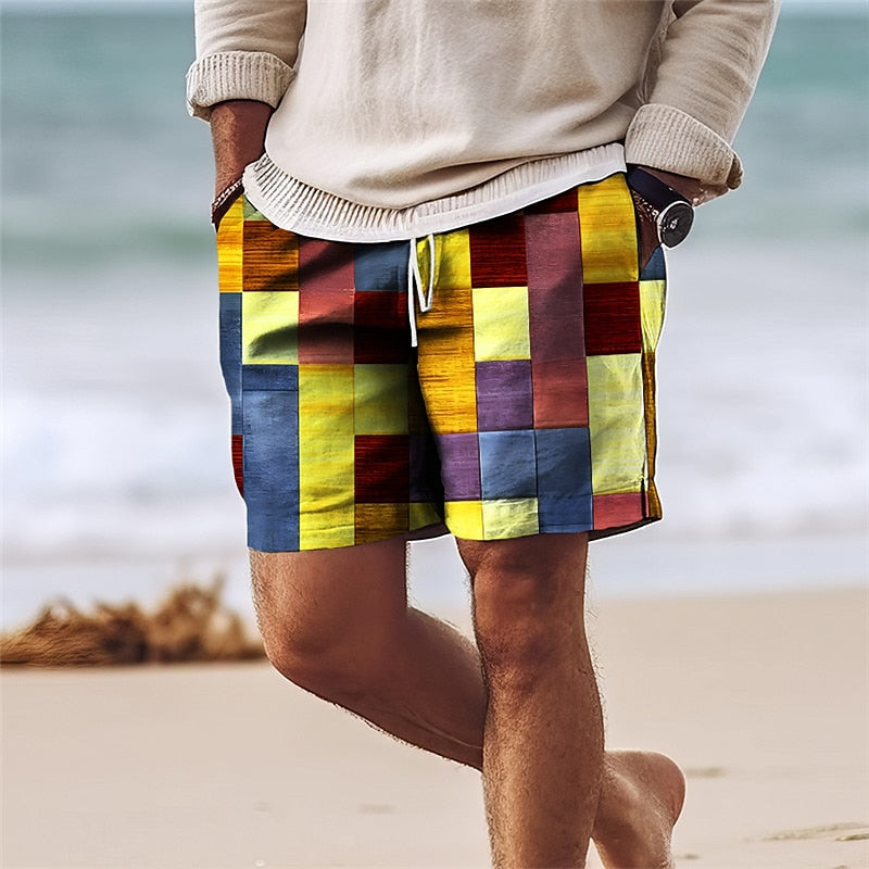 Men’s Swim Shorts - Quick Dry Fabric - Regular Fit - Mid-Thigh Length - Adjustable Waist