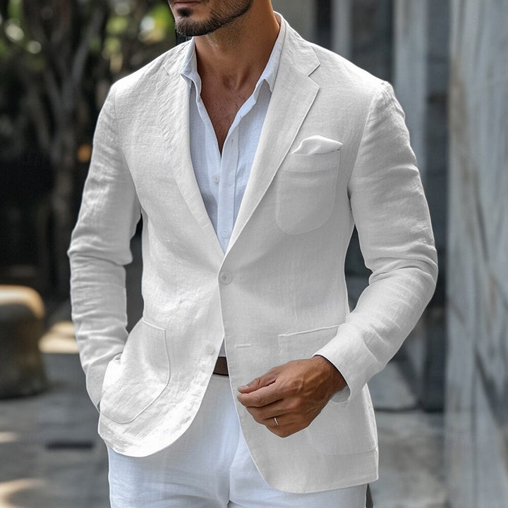 Men’s Blazer – Tailored Slim Fit – Breathable Blend – Single-Breasted – Classic Lapel