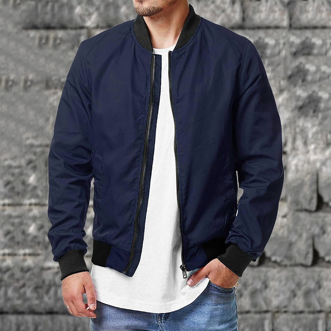 Men’s Bomber Jacket – Regular Fit – Ribbed Trim – Casual Outerwear
