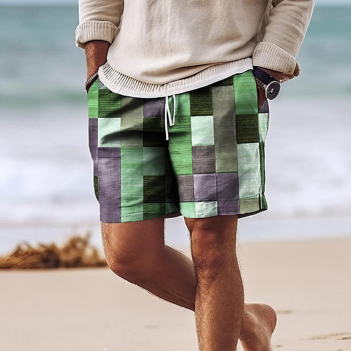 Men’s Swim Shorts - Quick Dry Fabric - Regular Fit - Mid-Thigh Length - Adjustable Waist